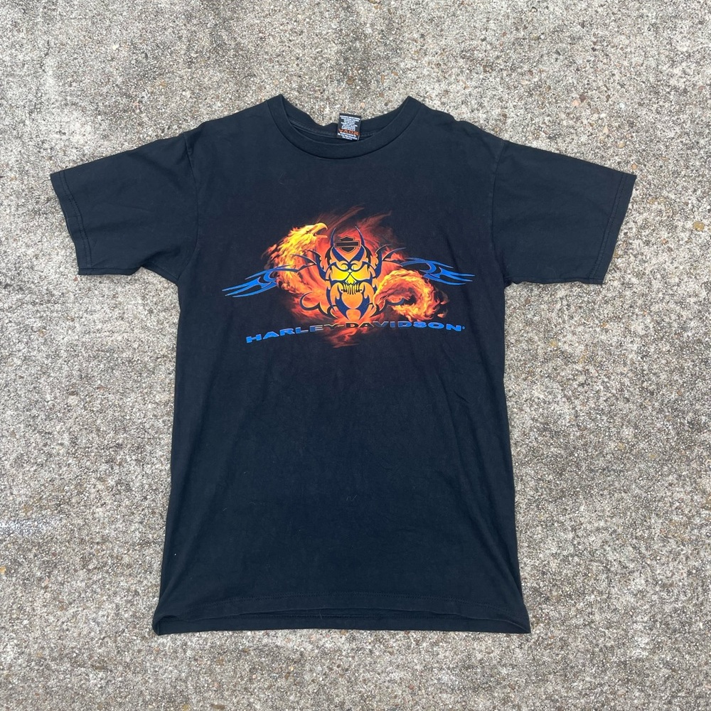 Vintage Y2K Harley Davidson fire shirt - L